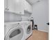 Bright laundry room with white cabinets and a modern washer and dryer at 4520 Lighthouse Dr. # 29B, Little River, SC 29566