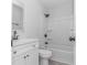 This stylish bathroom features a shower over tub with matte black accents and a modern sink at 4532 Spyglass Dr., Little River, SC 29566