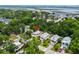 Overhead view of the property, with a pin, showcasing the marsh views and community amenities at 5 Ruth St., Murrells Inlet, SC 29576