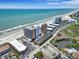 An aerial view of the resort featuring the ocean, private beach, and many amenities at 9550 Shore Dr. # 1430, Myrtle Beach, SC 29572