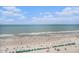 Expansive view of beach with rows of umbrellas in the sand and turquoise ocean at 9550 Shore Dr. # 1430, Myrtle Beach, SC 29572