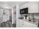 A cozy kitchenette is fitted with modern appliances and ample counter space at 9550 Shore Dr. # 1430, Myrtle Beach, SC 29572