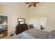 A full view of the main bedroom shows the furnishings and access to the bathroom at 100 Culpepper Way # 1003, Myrtle Beach, SC 29579