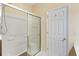 A close-up view of the shower showcases the sliding glass doors at 100 Culpepper Way # 1003, Myrtle Beach, SC 29579