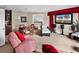 Open concept living room with dining area and large flatscreen TV at 105 Willow Bay Dr., Murrells Inlet, SC 29576