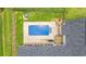 Aerial view of a private rectangular pool and patio in a fenced backyard at 116 Sago Palm Dr., Myrtle Beach, SC 29579