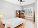 Relaxing bedroom offers a window, ceiling fan and storage unit at 116 Sago Palm Dr., Myrtle Beach, SC 29579