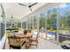 Relaxing sunroom with floor-to-ceiling windows, offering views of the outdoor pool and seating at 116 Sago Palm Dr., Myrtle Beach, SC 29579