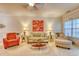 Comfortable living room with a plush sofa, accent chairs, and a glass coffee table, offering a relaxing space at 118 Birch N Coppice Dr. # 6, Surfside Beach, SC 29575