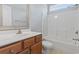Well-lit bathroom features a vanity and a shower-tub combo at 1448 Tiger Grand Dr., Conway, SC 29526
