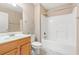 This bathroom features a tub shower and a wood vanity at 1654 Low Country Pl. # C, Myrtle Beach, SC 29577