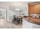 Bright dining area next to the kitchen, featuring a modern light fixture at 2005 Silvercrest Dr. # 32F, Myrtle Beach, SC 29579