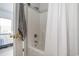 Bathroom featuring a white shower and grey towel at 2005 Silvercrest Dr. # 32F, Myrtle Beach, SC 29579