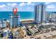 Aerial view of beachfront condos featuring easy beach access with plenty of parking at 2300 N Ocean Blvd. # 132, Myrtle Beach, SC 29577