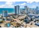 Aerial view of a coastal city with a clear view of the beach and Atlantic Ocean at 2300 N Ocean Blvd. # 132, Myrtle Beach, SC 29577