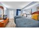 Bedroom with two beds and light blue walls at 2300 N Ocean Blvd. # 132, Myrtle Beach, SC 29577