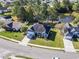 Aerial view of the home highlighting backyard landscaping, a pond, and the surrounding community at 2715 Wood Creek Ln., Conway, SC 29527