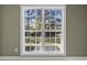 A window displays a view of the outside with trees, a body of water, and outdoor furniture visible at 2715 Wood Creek Ln., Conway, SC 29527