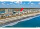 Stunning aerial view of oceanfront property with expansive beach and ocean views at 4201 N Ocean Blvd. # Ocean View, Myrtle Beach, SC 29572