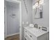 Charming bathroom with a pedestal sink and modern lighting fixtures at 4201 N Ocean Blvd. # Ocean View, Myrtle Beach, SC 29572