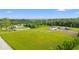 Lush green aerial view of the property, showing home, barn, and ample greenery and surrounding trees at 4486 Bethel Rd., Aynor, SC 29511