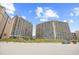 Expansive beach view showcasing beachfront hotel complex and sandy shoreline at 4800 S Ocean Blvd. # 514, North Myrtle Beach, SC 29582