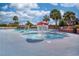 Fun mushroom fountain feature in the outdoor pool area, perfect for families at 4800 S Ocean Blvd. # 514, North Myrtle Beach, SC 29582