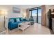 Inviting living area featuring ocean views, and comfortable seating at 4800 S Ocean Blvd. # 920, North Myrtle Beach, SC 29582