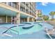 Inviting water feature with whimsical play elements and a shallow wading area at 4800 S Ocean Blvd. # 920, North Myrtle Beach, SC 29582
