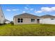 The backyard features a covered patio and a lawn at 572 Woodland Farms Circle, Aynor, SC 29511