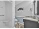 Neutral colored bathroom featuring a walk-in shower, toilet and a vanity with a marble countertop at 6001 - Mh 17A South Kings Hwy., Myrtle Beach, SC 29575