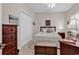 Comfortable bedroom offers a closet, a full-sized bed, and a neutral color palette at 637 Botany Loop # 64, Murrells Inlet, SC 29576