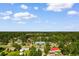 An aerial view shows lush trees surrounding 704 Bonnie Dr. in the neighborhood at 704 Bonnie Dr., Myrtle Beach, SC 29588