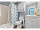 Cozy bathroom with shower and tub combination with toilet and sink at 7700 Porcher Dr. # 3205, Myrtle Beach, SC 29572