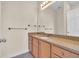 Bright bathroom features a neutral color palette and a granite countertop at 945 Rosencrans Ln. # B, Myrtle Beach, SC 29577