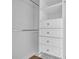 White walk-in closet featuring shelving and drawer organizers at 945 Rosencrans Ln. # B, Myrtle Beach, SC 29577