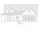 Front elevation of a one-story home with a two-car garage and classic detailing at Lot 1-A Fairlane Rd., Loris, SC 29569