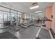 Well-equipped gym featuring treadmills and elliptical machines with ocean views at 1605 S Ocean Blvd. # 1403, Myrtle Beach, SC 29577