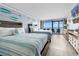 This bedroom features two queen beds, cool coastal decor and a sliding glass door to the patio at 201 74Th Ave. N # 2534, Myrtle Beach, SC 29572