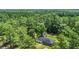 Aerial view of a home surrounded by lush forest and featuring a large backyard at 265 Powell Loop, Andrews, SC 29510
