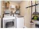 Well-organized laundry room with shelving, washer, and dryer offers a functional space at 276 Avery Dr., Myrtle Beach, SC 29588