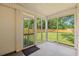 Screened-in back porch with a view of the backyard, featuring a lawn and privacy fence at 2965 Mount Olive Rd., Loris, SC 29569