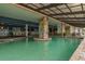 Spacious indoor pool area with detailed murals and overhead lighting, providing a refreshing retreat at 3000 N Ocean Blvd. # 209, Myrtle Beach, SC 29577