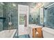Bathroom featuring green tile, a shower and bathtub, a sink, and a toilet at 3597 Sunfish St., Murrells Inlet, SC 29576