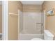 Bathroom with tub shower combination at 3700 Golf Colony Lane # 25-D, Little River, SC 29566