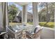 Relaxing screened-in patio with comfortable seating and a view of the lush backyard at 4450 Little River Inn Ln. # 601, Little River, SC 29566