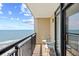 Condo balcony with a view of the ocean and sandy beach at 4800 S Ocean Blvd. # 1524, North Myrtle Beach, SC 29582
