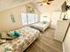 This bedroom has twin beds, coastal decor and beachy colors at 6001-B5 S Kings Hwy., Myrtle Beach, SC 29575