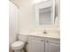 Compact bathroom with a shower/tub combo, single vanity, and a mirrored door for a minimalist and functional design at 611 N Ocean Blvd., Surfside Beach, SC 29575