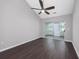Spacious bedroom with modern flooring, ceiling fan, and natural light at 612 Intracoastal Way Dr. # 103, Myrtle Beach, SC 29579